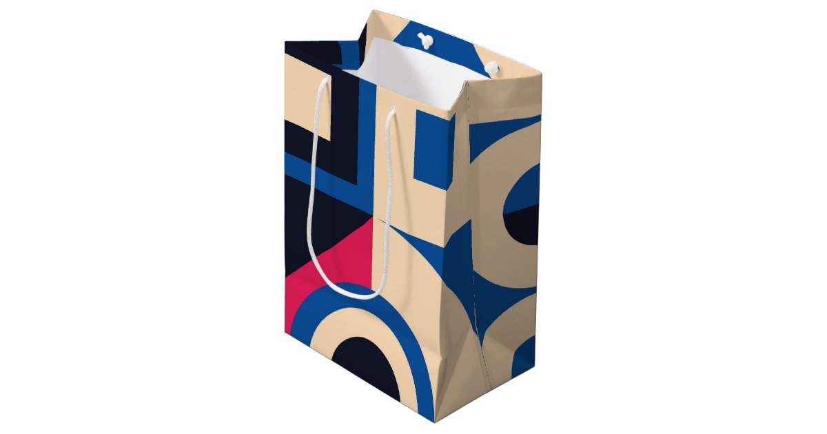 colorful circle geometric pattern medium gift bag | Zazzle