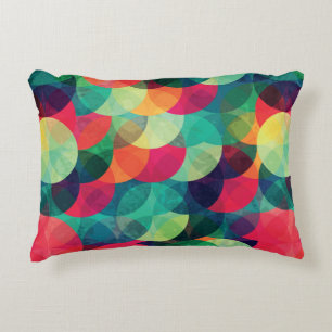 colorful circle seamless pattern with grunge effec decorative cushion