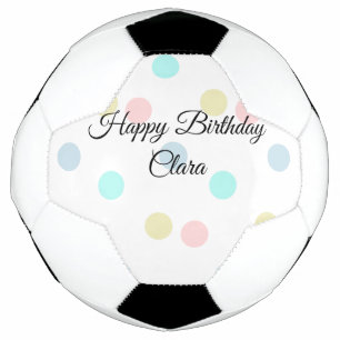 Colorful circle shape happy birthday add name text football