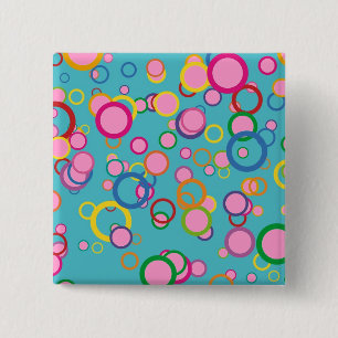 Colorful Circles 15 Cm Square Badge