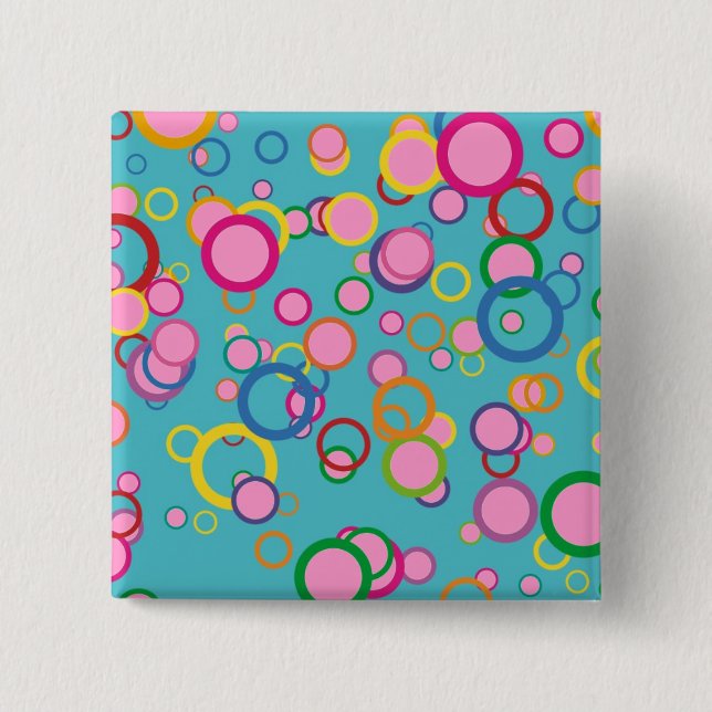 Colorful Circles 15 Cm Square Badge (Front)
