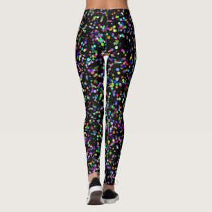 Colorful circles bubbles on black unique pattern leggings