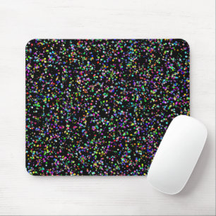 Colorful circles bubbles on black unique pattern mouse mat
