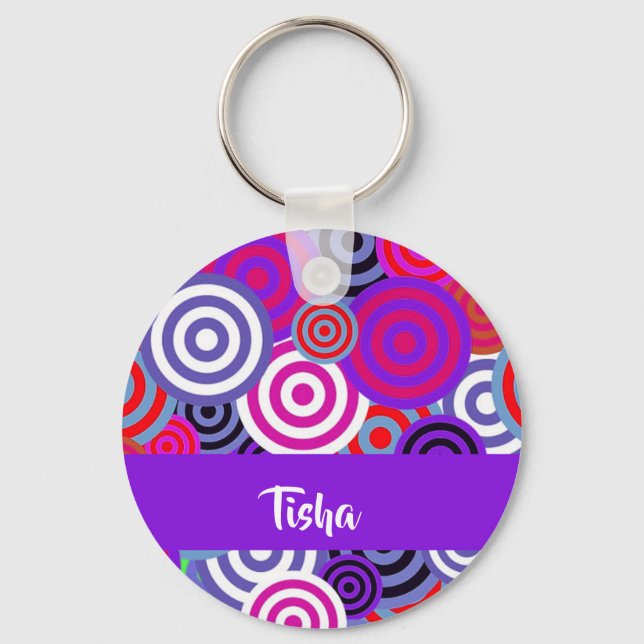Colorful circles pattern key ring (Front)