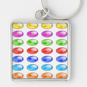 COLORFUL CIRCLES PATTERN KEY RING