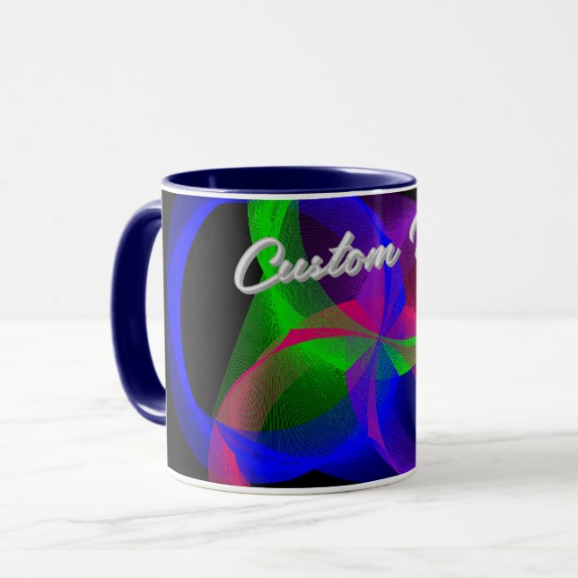 Colorful Circular Blend Geometric Coffee Mug (Front Left)