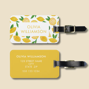 Colorful Citrus Lemon pattern Luggage Tag