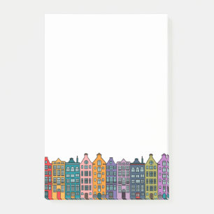 Colorful City Row Houses Post-it® Notes