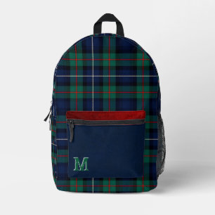 Colorful Clan Robertson Plaid Monogrammed  Printed Backpack