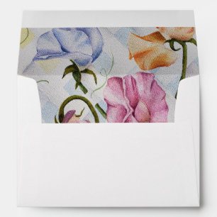 COLORFUL CLIMBING SWEET PEA FLOWERS ENVELOPE