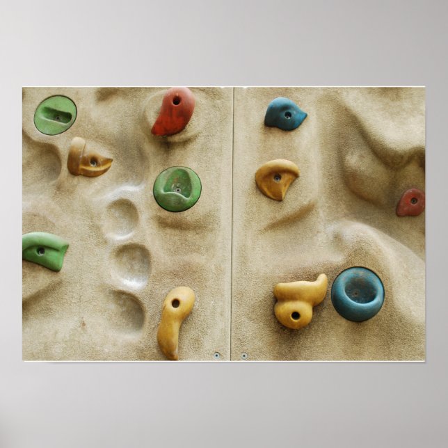Colorful Climbing Wall Rocks Poster (Front)