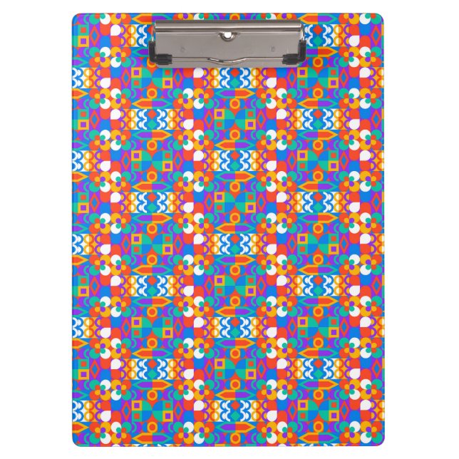 Colorful clipboard with a vibrant geometric  (Front)