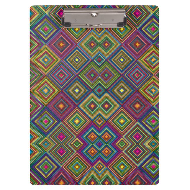 Colorful clipboard with vibrant geometric diamond  (Front)