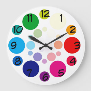 Colorful clock, for kids or adults large clock