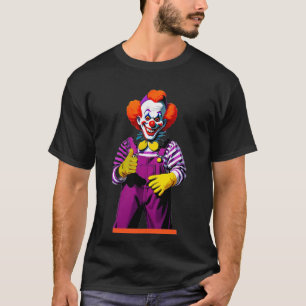 Colorful Clown Character In Bright Costume T-Shirt