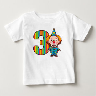 Colorful Clown With Rainbow Number Baby T-Shirt