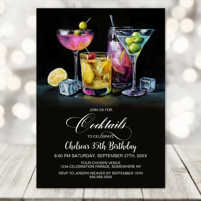 Colorful Cocktails Birthday Party Invitation (Creator Uploaded)