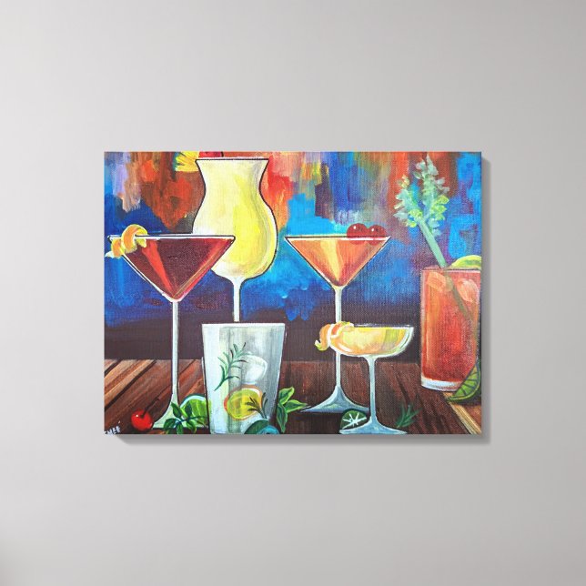 Colorful Cocktails Wall Art (Front)