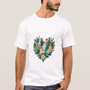 Colorful Collage of Recyclable Items Forming a He T-Shirt
