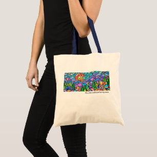 Colorful Colorado Camping Mosaic Artwork w/Bears Tote Bag