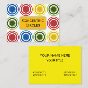 Colorful Concentric Circles  Business Card
