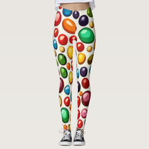 Colorful Confectionery: Round Candies Artwork Leggings