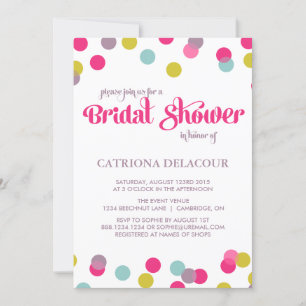 COLORFUL CONFETTI DOTS   BRIDAL SHOWER INVITATION