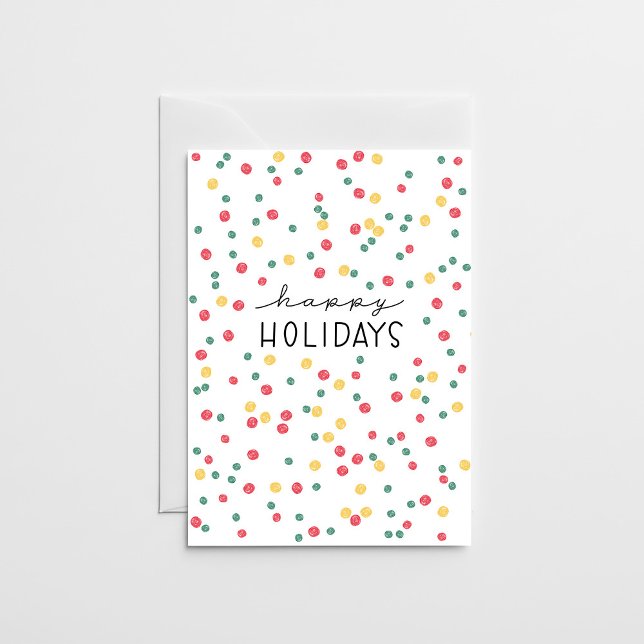 Colorful Confetti Dots Holiday Card (Creator Uploaded)