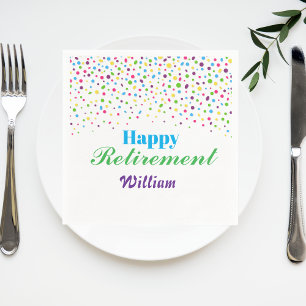Colorful confetti Happy Retirement  Napkin