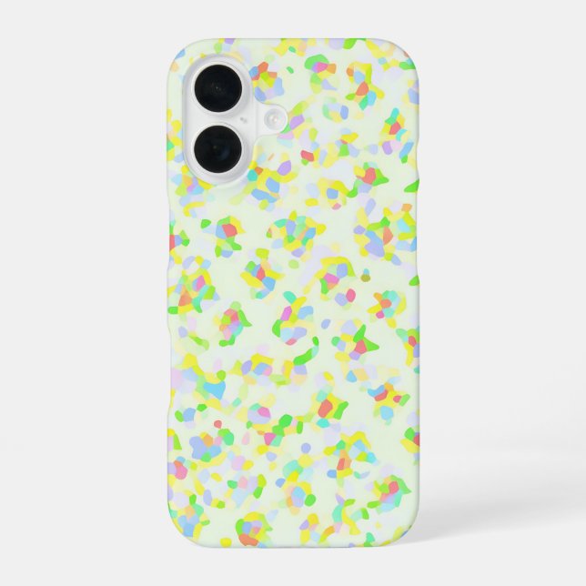 Colorful Confetti Pattern – Playful Abstract iPhone 16 Case (Back)