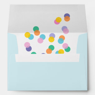 Colorful Confetti Polka Dots Pastel Blue Envelope