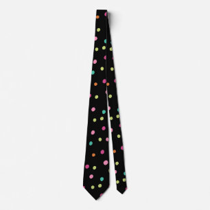 Colorful confetti sprinkles polka dot party tie