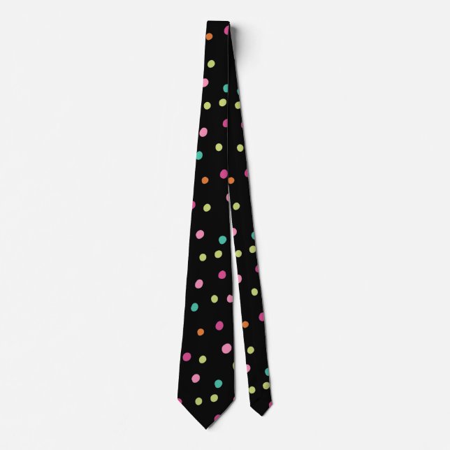Colorful confetti sprinkles polka dot party tie (Front)