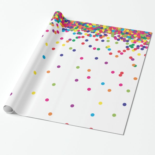 Colorful confetti wrapping paper (Unrolled)