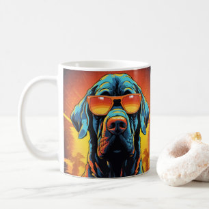Colorful Cool Dog With Sunglasses Beach Vibes Mug