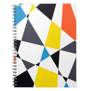 Colorful, cool, trendy, modern geometric shapes notebook