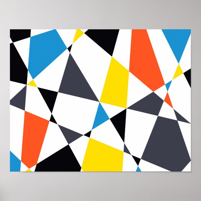 Colorful, cool, trendy, modern geometric shapes poster (Front)