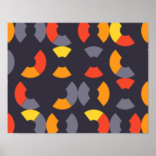 Colorful, cool, trendy, modern, urban circular art poster