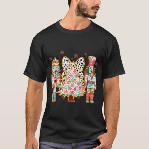 Colorful Coquette Bow Floral Nutcracker Christmas  T-Shirt
