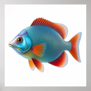 Colorful Coral Reef Fish Illustration Poster