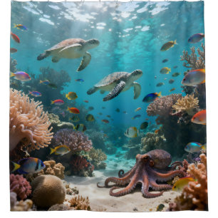 Colorful Coral Reef Shower Curtain
