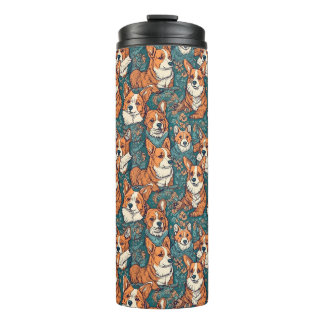 Colorful Corgi Dog Pattern - Perfect for Dog Lover Thermal Tumbler