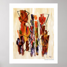 Colorful Couple Abstract Modern Home Art Decor