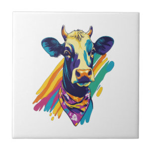 Colorful Cow Png, Rainbow Cow Design Png Tile
