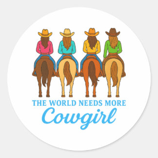Colorful Cowgirls Western Bachelorette Party Classic Round Sticker