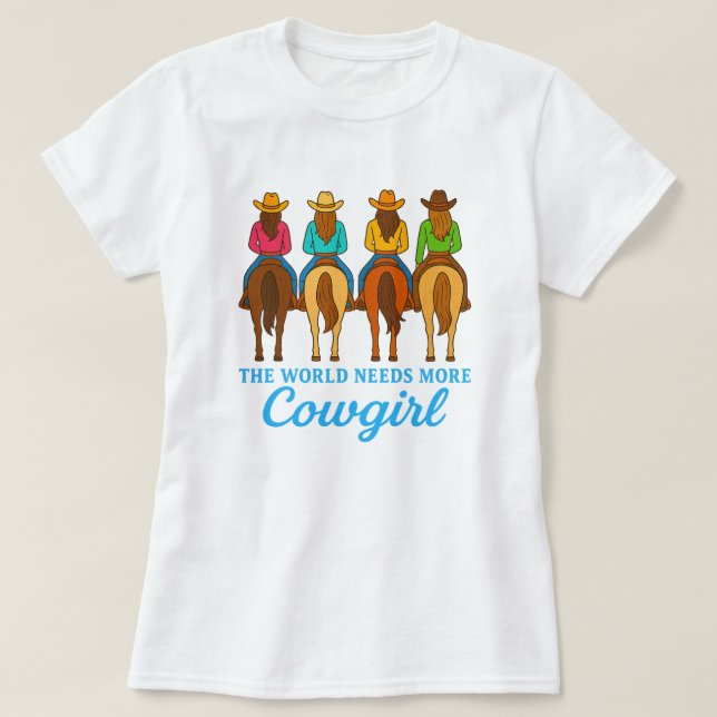 Colorful Cowgirls Western Bachelorette Party T-Shirt (Design Front)