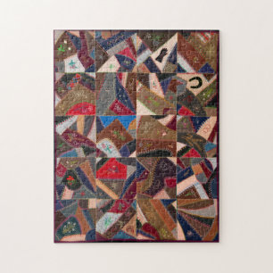 Colorful crazy quilt jigsaw puzzle