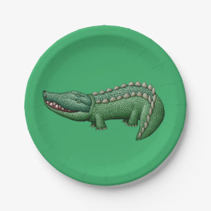 Colorful Crocodile Paper Plate