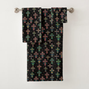 Colorful Crosses / Faith but Make It Fun Bath Towel Set
