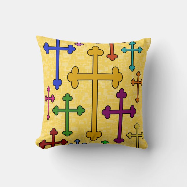 COLORFUL CROSSES Pillow (Front)